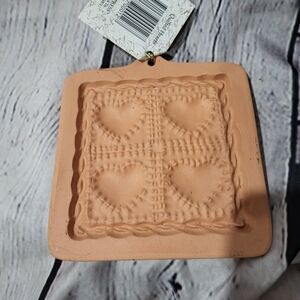 Cotton Press Vintage Terra Cotta Cookie Paper Art Clay Mold Stamp hearts new